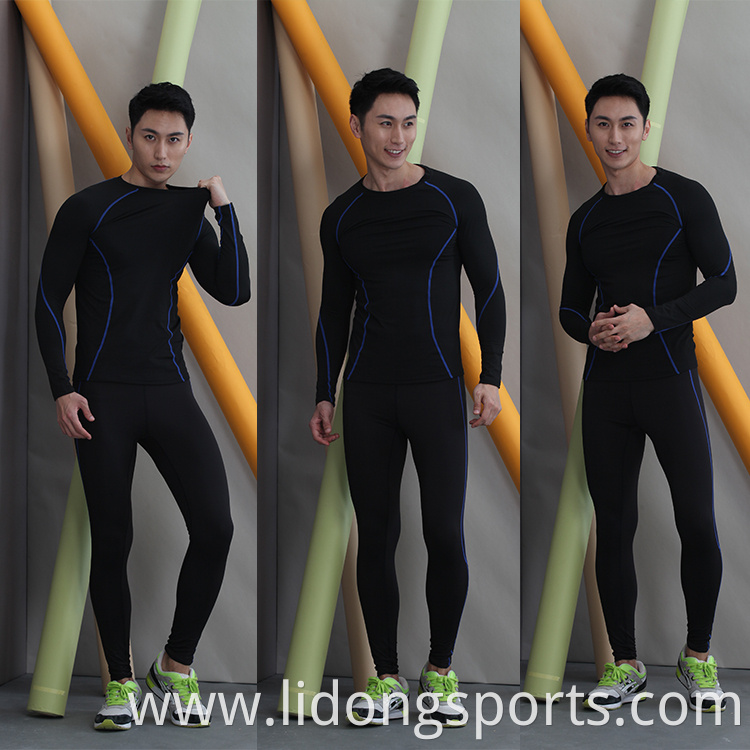 LiDong Long Sleeves Sportswear Gym Fitness Men's Tight Tops Wholesale